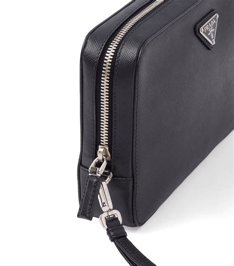 prada clutch bag man|Prada leather clutch.